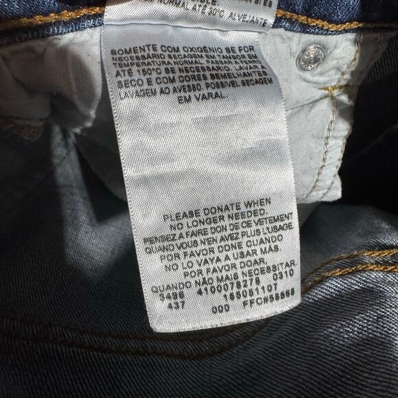 EUC Levi’s 505 Straight Leg Jeans Dark Wash Denim 12 Western Rodeo Y2K 2010 - Picture 7 of 7